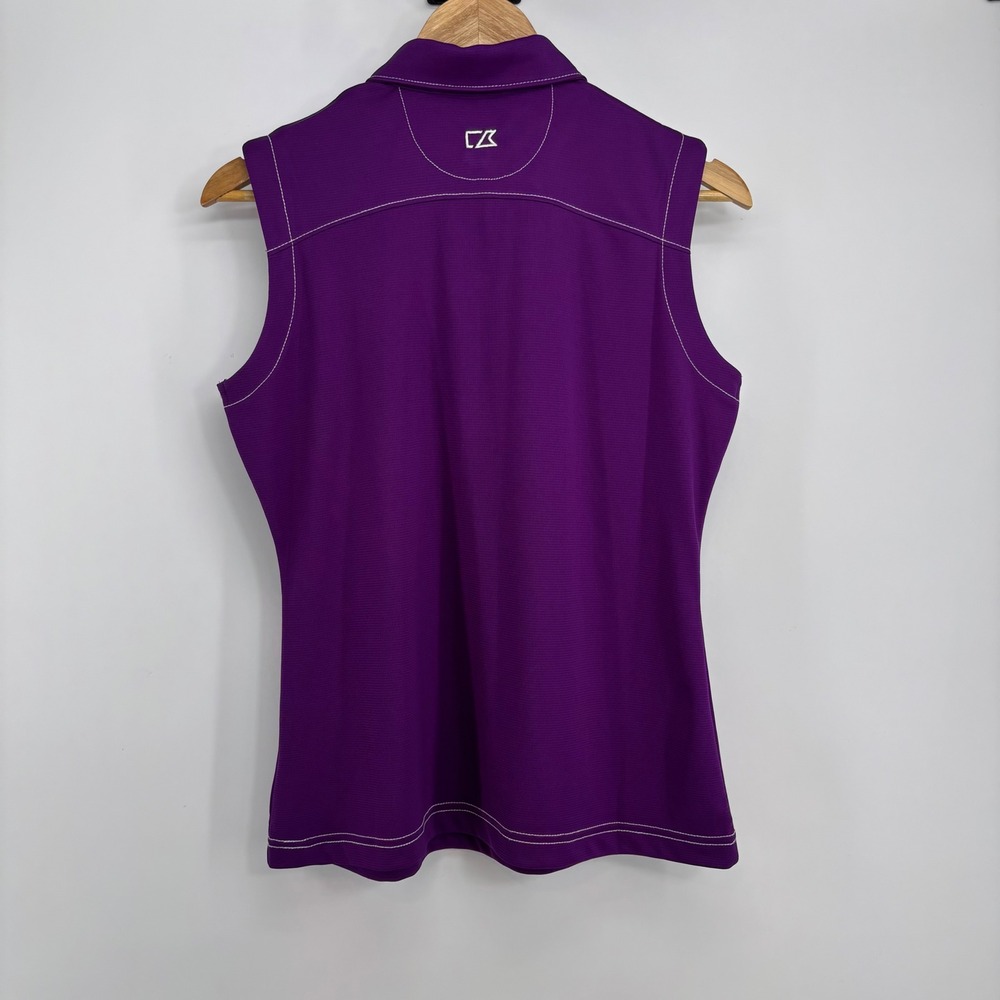 Cutter & Buck Womens Purple DryTec Sleeveless Golf Polo Top‎ UPF 50+ Medium - Picture 2 of 10